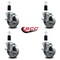 Service Caster 4'' Semi Steel Swivel 1-3/8'' Expanding Stem Caster Set with Brake, 4PK SCC-EX20S414-SSS-TLB-138-4 - alternate 3